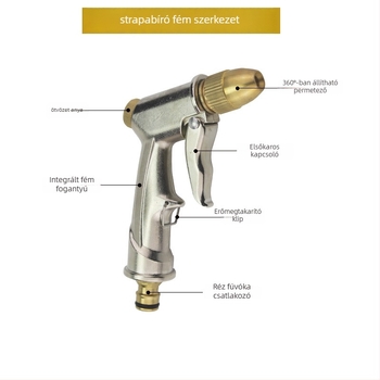 Magasnyomású vízpisztoly autómosáshoz, réz testű, Deo márka