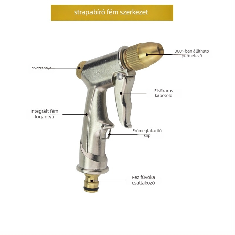Magasnyomású vízpisztoly autómosáshoz, réz testű, Deo márka