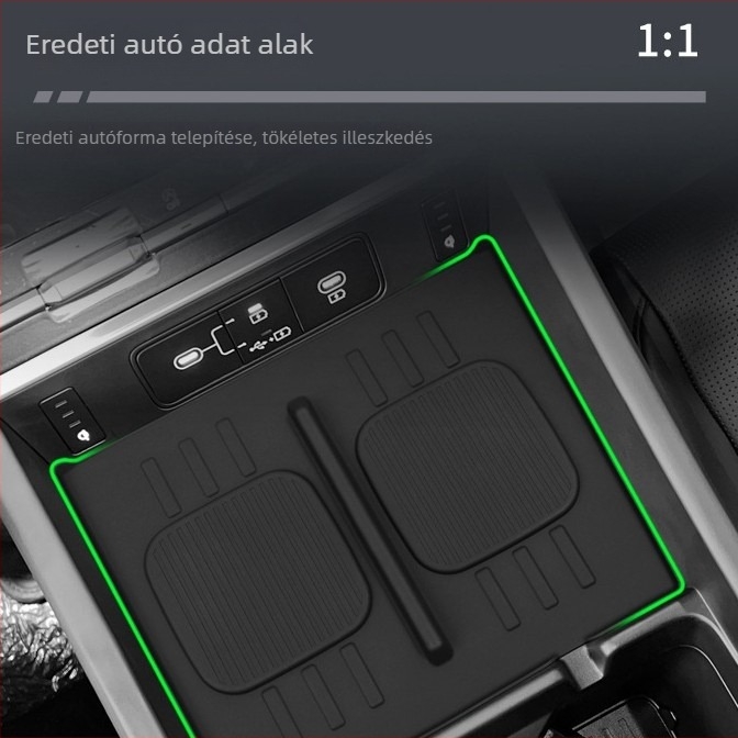 Középkonzol vezeték nélküli töltő panel – szilikon csúszásmentes, 24 Hyundai Santa Fe modellhez