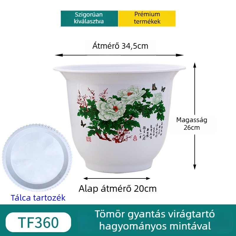 Gyantából készült virágtartó, padlón álló, egyszerű stílusú, otthoni kertészkedéshez.