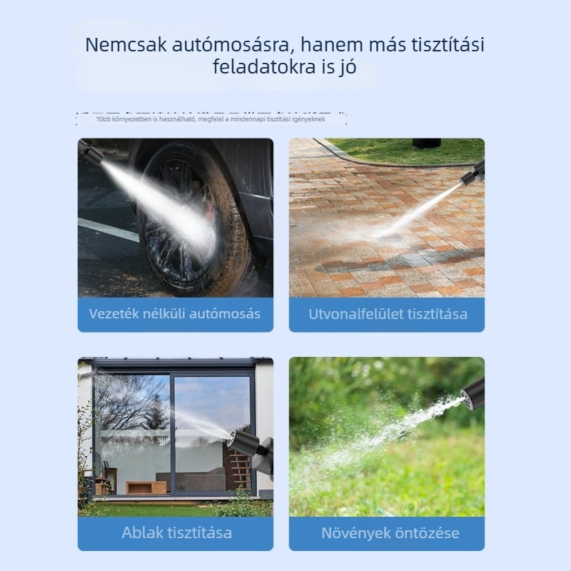 H7 Autómosó vízipisztoly - Vezeték nélküli, Akkumulátoros, Összecsukható, Hordozható, Maximális nyomás 1,7 MPa