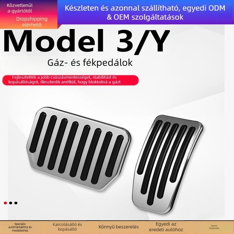 Tesla Model 3/Y pedálfedél készlet – fék- és gázpedál, P verzió, műanyag, automata váltó