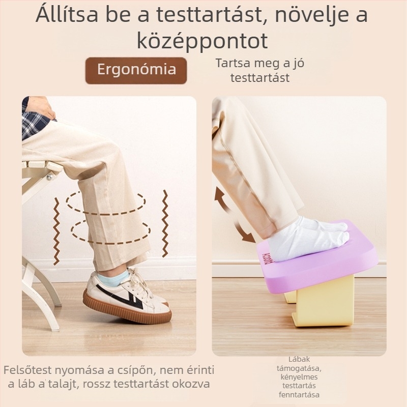 Irodai lábtámasz, fém, egyszerű és modern kialakítás, elektromos funkció, gyerekek számára