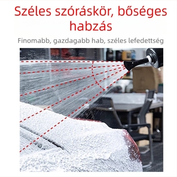 Kétcsöves habfúvó pisztoly víz–levegő keveréssel autómosáshoz, nagy nyomású habspray önkiszolgáló autómosáshoz (0,5–0,8 MPa; áramlás 3–10 L/perc; kompatibilis 1/2–3/4 hüvelykes csatlakozókkal)
