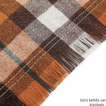 Háziállat számára készült háromszög alakú sál, kockás mintával, anyaga: textil, egyszerű szövésű, minden szezonban viselhető