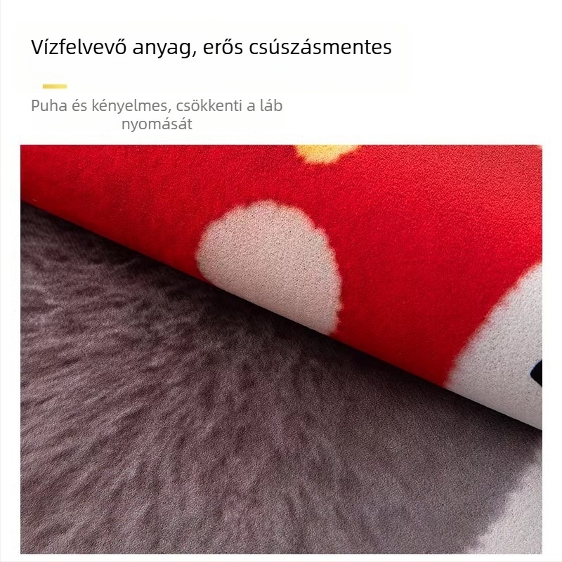 Csúszásmentes fürdőszobai matrac, diatomás agyagból, félkör alakú, digitális nyomtatás, mosható, aranyos stílus