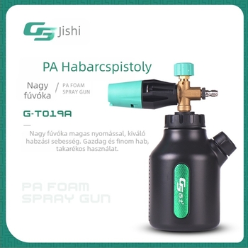 Magasnyomású habspray pisztoly autómosáshoz — 1000 ml kapacitás, 220 V, 130 bar, 10–12 L/min, fúvóka réz/plasztik