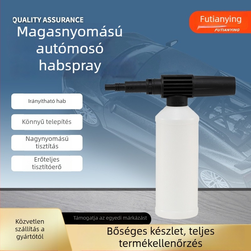 FTY Magasnyomású habspray autómosáshoz, műanyag pisztolyfej, műanyag markolat, súly 150 g