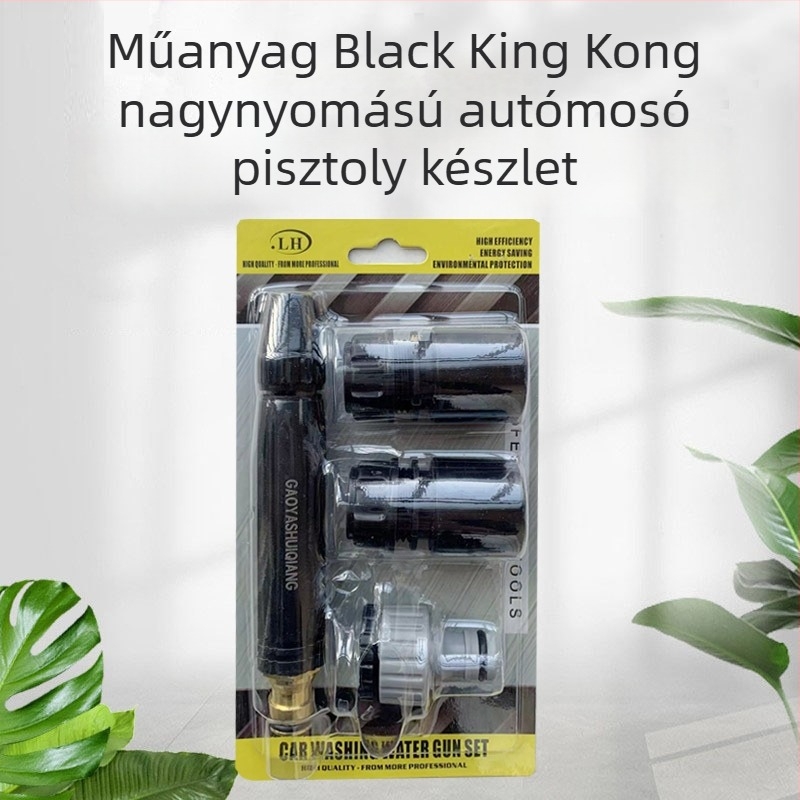 Műanyag fekete, gyémánt-stílusú kézi mosópisztoly autómosáshoz és kert öntözéséhez, standard csatlakozóval