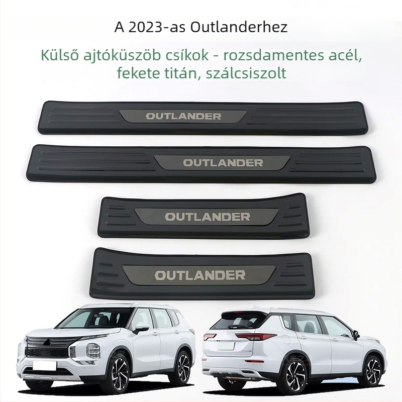 Rozsdamentes acél ajtó küszöb profilok és csomagtartó védőlemez a Mitsubishi Outlander 2023-hoz