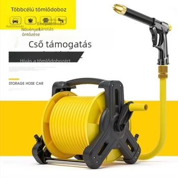 Többcélú magasnyomású vízpisztoly tömlő tároló készlettel autómosáshoz és kertöntözéshez – fém pisztolyfej, 7, 2,5 kg