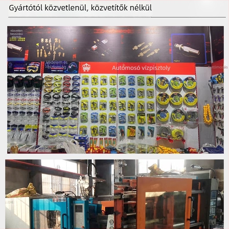 Nagy nyomású autómosó pisztoly készlet, PP fej és PP fogantyú, permetezési távolság 8, tömeg 140 g