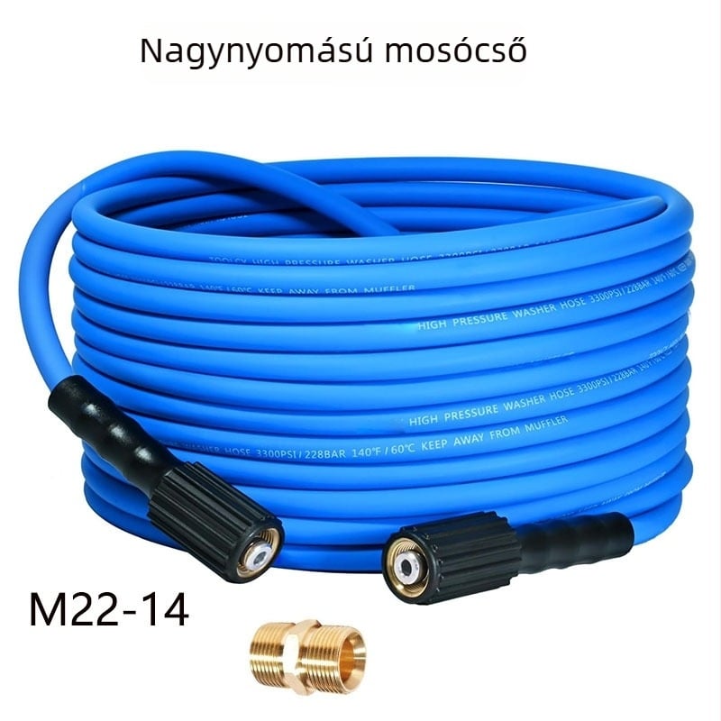 Nagy nyomású autómosó tömlő, M22-14 csatlakozó, PVC, tömeg 0,1 kg