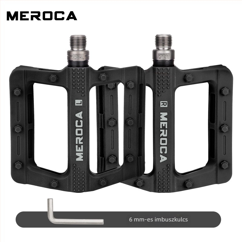Meroca nylon pedálok megnagyobbított talppal, csúszásmentes felülettel, univerzális hegyi-, országúti és fixie kerékpárokhoz