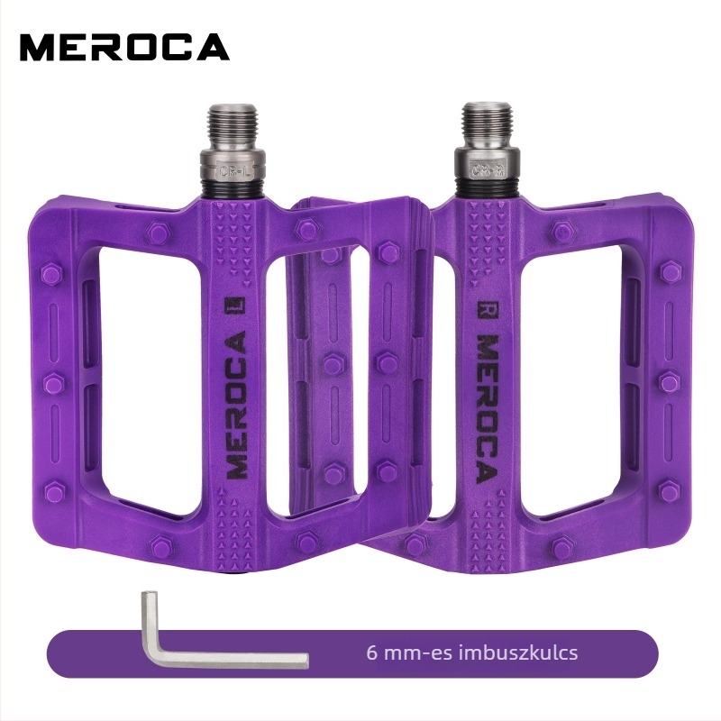 Meroca nylon pedálok megnagyobbított talppal, csúszásmentes felülettel, univerzális hegyi-, országúti és fixie kerékpárokhoz