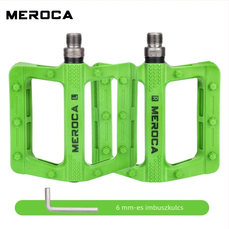 Meroca nylon pedálok megnagyobbított talppal, csúszásmentes felülettel, univerzális hegyi-, országúti és fixie kerékpárokhoz