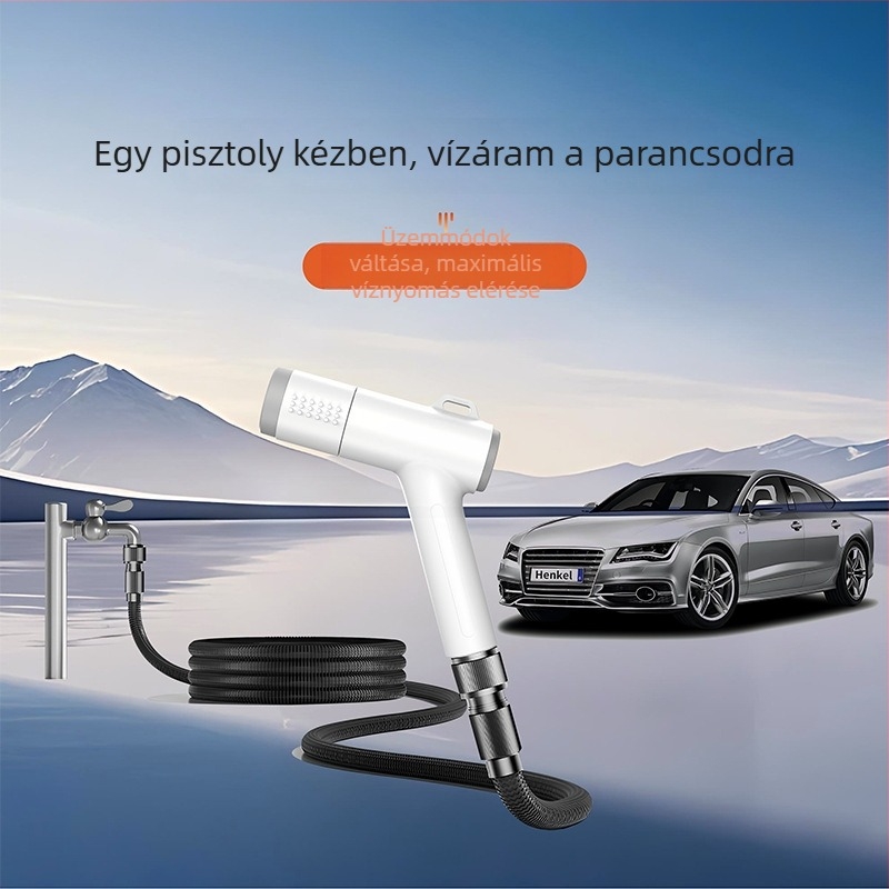 Glo Magasnyomású autómosó pisztoly készlet, ABS testű, Modell 738, Alkalmas kertre/garázra/autómosásra, 1 év garancia