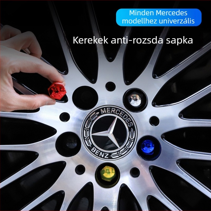 Mercedes-Benz kerékagy csavarvédő sapka, ABS, dekoratív korrózióálló sapka C-Class, E-Class, S-Class és GLC/GLE/GLB modellekhez