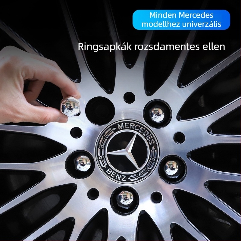 Mercedes-Benz kerékagy csavarvédő sapka, ABS, dekoratív korrózióálló sapka C-Class, E-Class, S-Class és GLC/GLE/GLB modellekhez