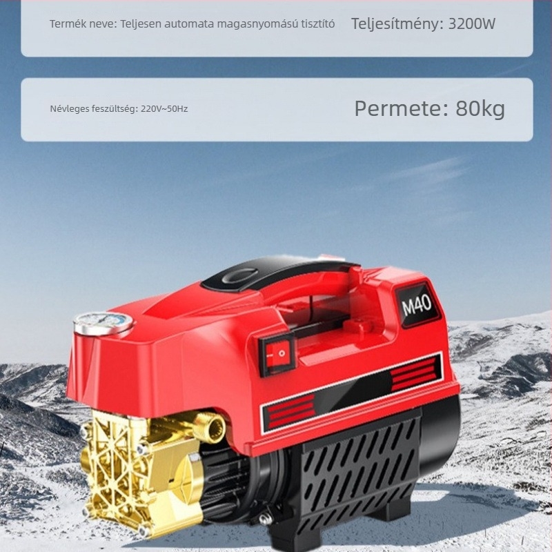 220V magasnyomású autómosó, modell T3000, maxim nyomás 20 MPa, áramlás 12 L/min, teljesítmény 3000 W