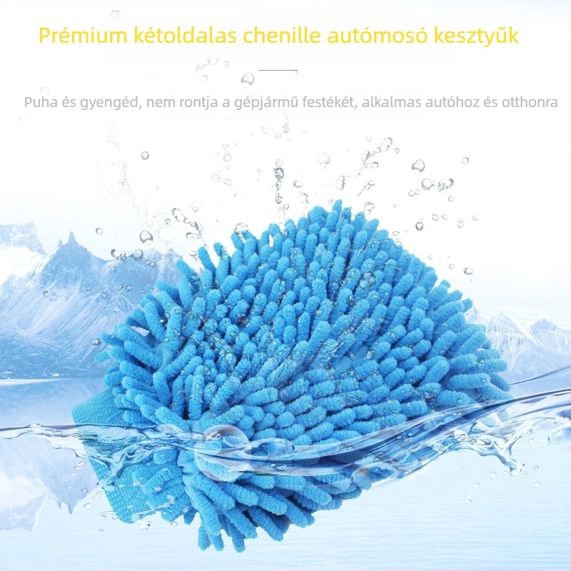 Daxuan Chenille Coral-Plush mikroszálas autómosó kesztyű – kétoldalas, márka Daxuan