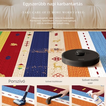 Színes geometriai nappali szőnyeg, mosható, csúszásmentes, könnyen karbantartható, ideális a nappaliba, hálószobába és erkélyre