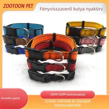 Reflektív nejlon kutyanyakörv testreszabható díszítéssel