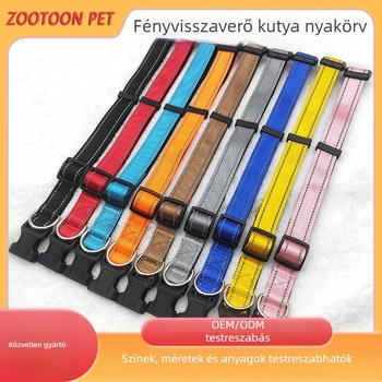 Reflektív nejlon kutyanyakörv testreszabható díszítéssel