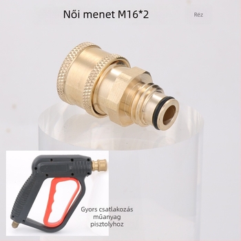 M16 gyorscsatlakozós vízipisztoly adapter, pisztolyfej réz, víznyomás 200, spricctávolság 10, alkalmazás: műanyag pisztoly adapter