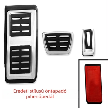 Rozsdamentes acél gázt pedál, önragasztó szerelés, kompatibilis a Volkswagen Golf 7, Tiguan L, Audi A3/Q2/Q3 modellekkel