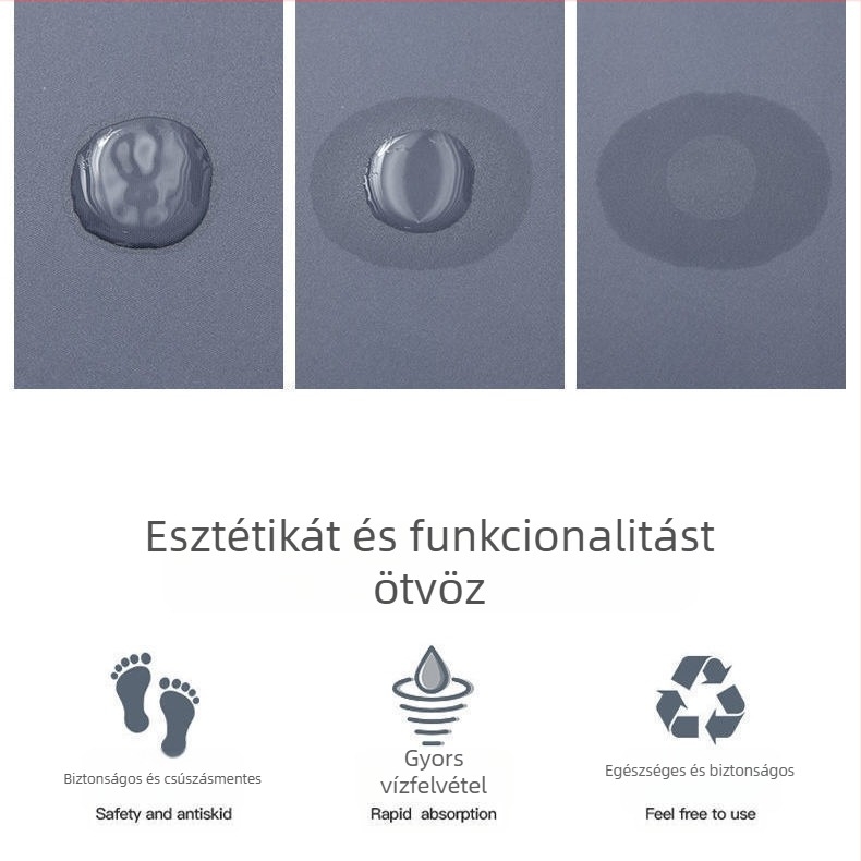 Fürdőszobai gyorsan száradó, puha, nedvszívó, csúszásmentes kis szőnyeg