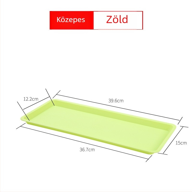 Műanyag virágtálca, téglalap alakú, vízelvezető tálca, színes, hosszú és nagy méretű