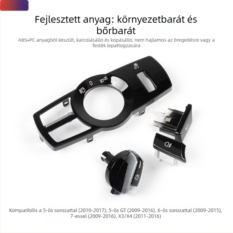 Extreme fényszóró kapcsolópanel BMW 3-as, 5-ös, 7-es sorozat és X1, X3, X4 modellekhez — műanyag kivitel