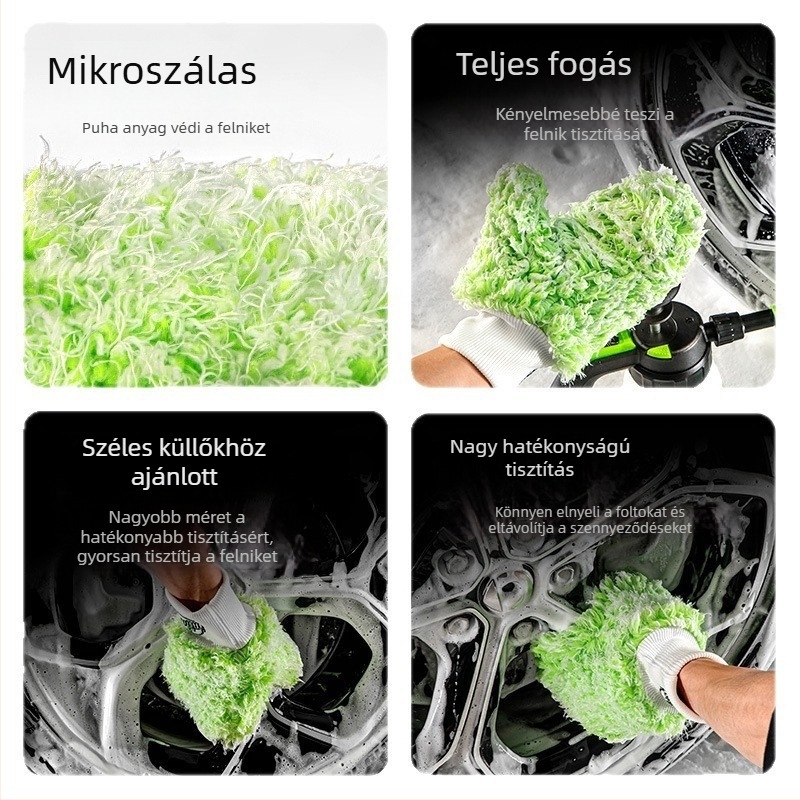Autómosó készlet: mosókesztyű, szivacstömbök és mikroszálas törlőkendők