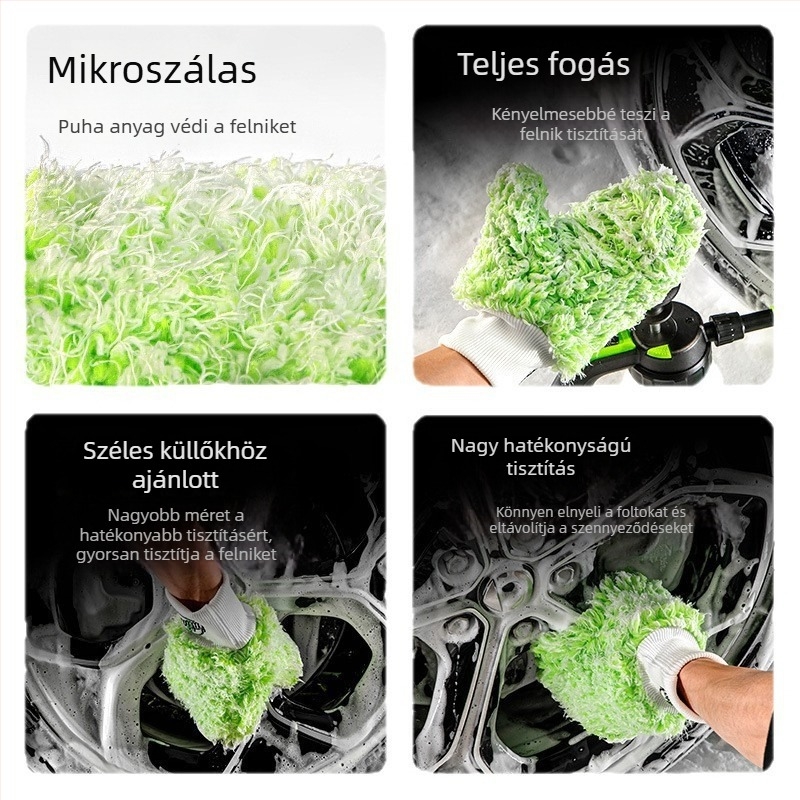 Autómosó készlet: mosókesztyű, szivacstömbök és mikroszálas törlőkendők