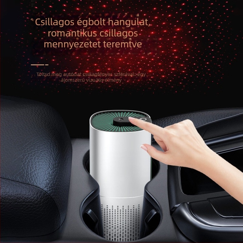 Gépjármű belső levegőtisztító negatív ion technológiával — eltávolítja a formaldehidet, 50 m3/h légáramlat, zaj 36 dB alatt, alkalmas terület max. 10 m2