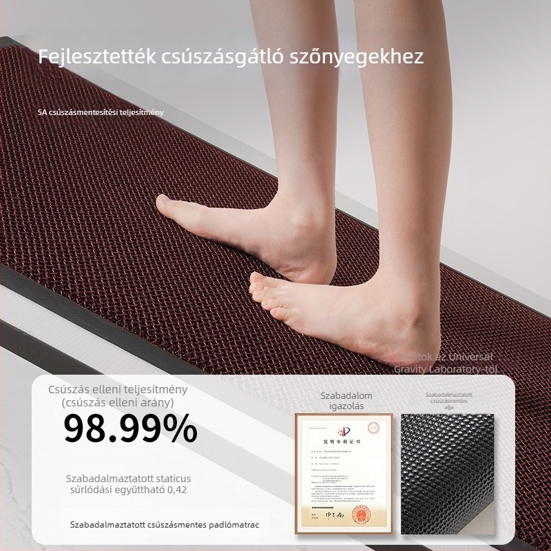 Bejárati ajtó szőnyeg — poliészter rostból, geometrikus mintázat, téglalap alak, modern minimalista stílus, vízzel mosható