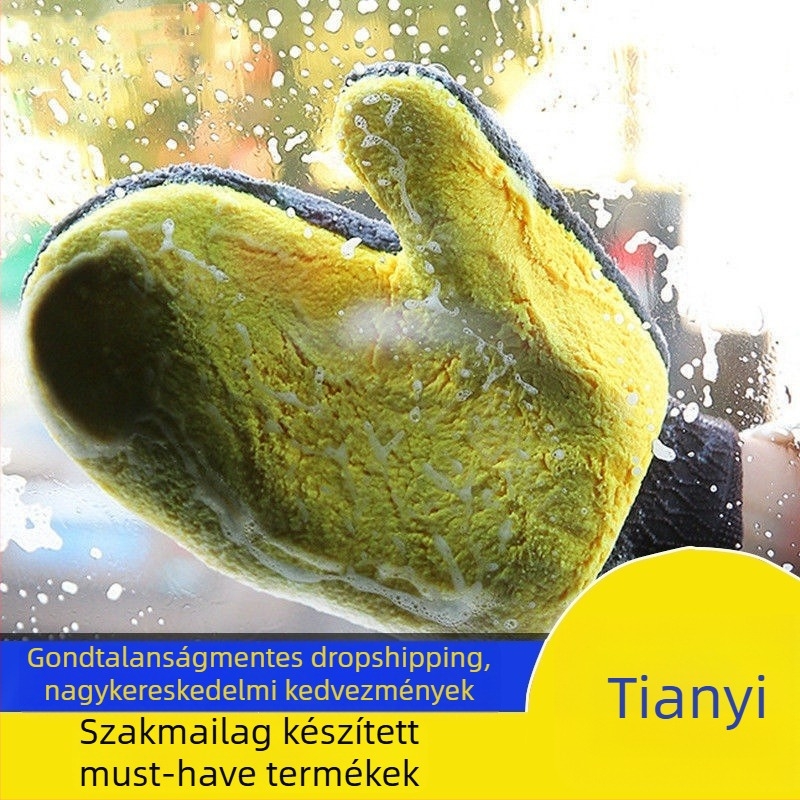Autó mosó kesztyű – plüss medve mancs, Coral Fleece anyag, márka Plush bear paw