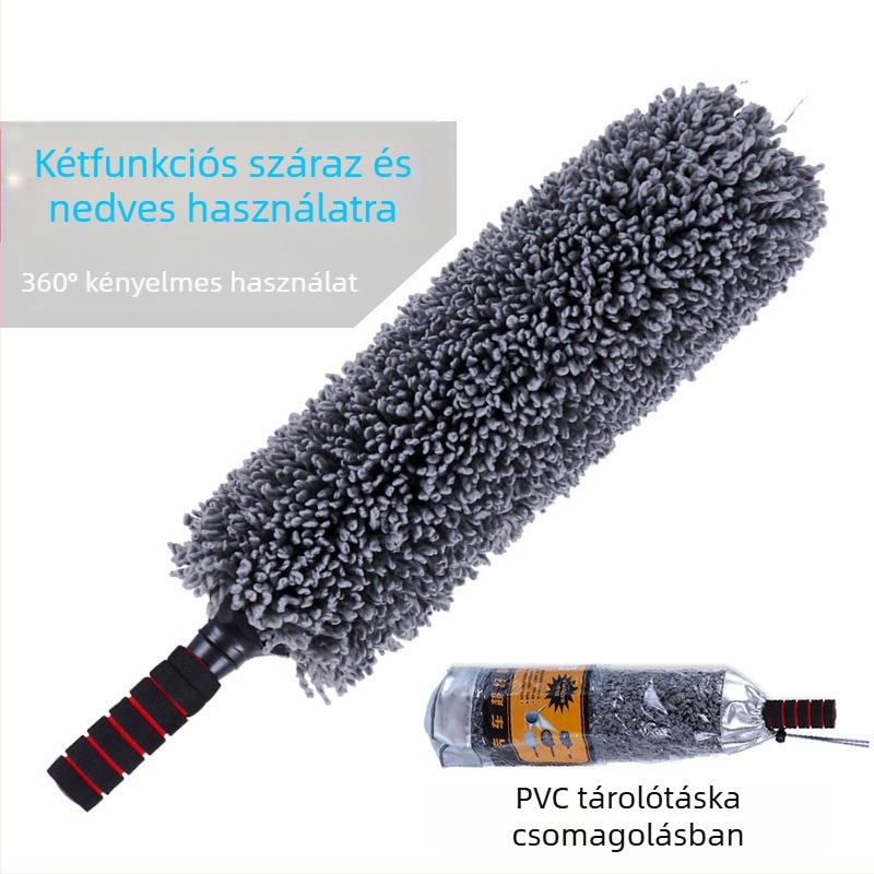 Autómosó kefé pamut mikroszálas és rozsdamentes acél szerkezettel (Anyagok: pamut mikroszál, rozsdamentes acél; Márka: Egyéb)