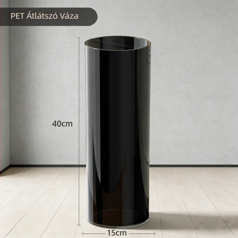 PET virágcserép – lélegző, átlátszó, tartós; asztali és álló használat; egyszerű és modern stílus; ideális iroda és otthoni kertészkedéshez