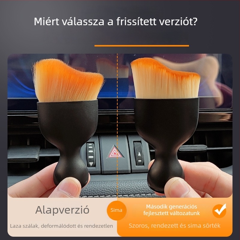 Autó belső tisztító puha sörtés ecset a légcsatornákhoz és a billentyűzet réseihez (anyag: PP; típus: autómosó ecset)