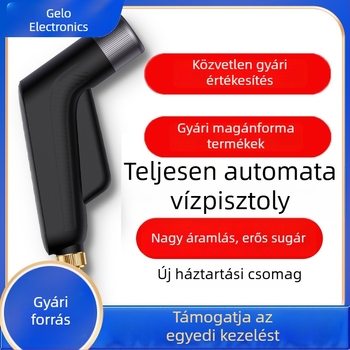 Kézi autómosó vízpisztoly forgó fejjel, több üzemmódú permetezés, alumíniumötvözet test