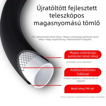 Kézi autómosó vízpisztoly forgó fejjel, több üzemmódú permetezés, alumíniumötvözet test