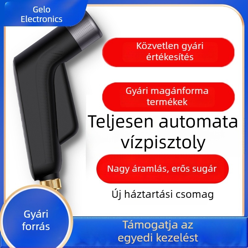Kézi autómosó vízpisztoly forgó fejjel, több üzemmódú permetezés, alumíniumötvözet test