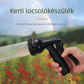 Családi háztartási autómosó vízipisztoly, 8 funkcióval, nagy nyomású, leesés elleni védelemmel, ABS fej, gumírozott markolat
