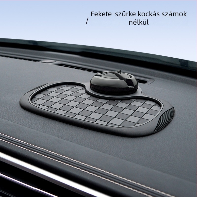 Autó műszerfalára illeszkedő anti-slip alátét telefon tartóval és rejtett parkolókártya-tárolóval