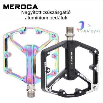 Meroca háromcsapágyas kerékpár pedálok, alumíniumötvözetből, csúszásmentes, széles platpedálok