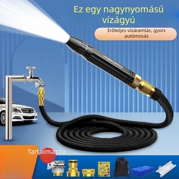 Teleszkópos öntözőfej, magas nyomású tömlő, mindennapi használatra, autómosó vízpisztoly, ötvözet test