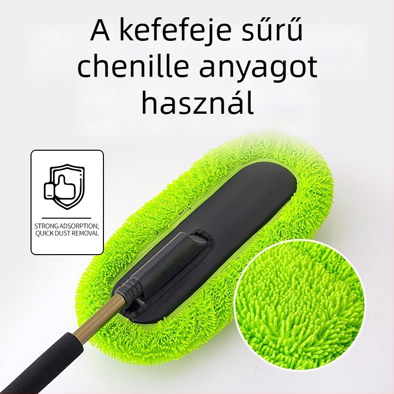 Autómosó kefe — lágy sörték, nedves és száraz használat (Anyag: Rozsdamentes acél)