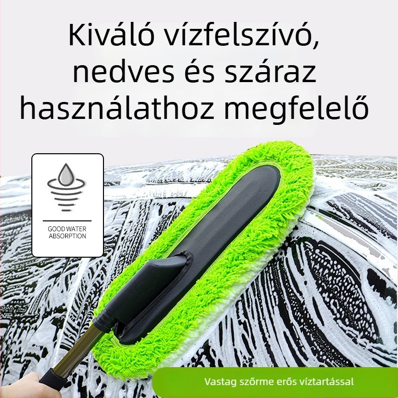 Autómosó kefe — lágy sörték, nedves és száraz használat (Anyag: Rozsdamentes acél)